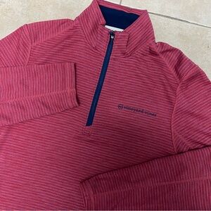Vineyard Vines Sankaty Men's 1/4 Zip Pullover Medium Red Performance Golf Preppy
